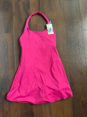 Halara XS hot Pink halter active dress women extra small shorts soft